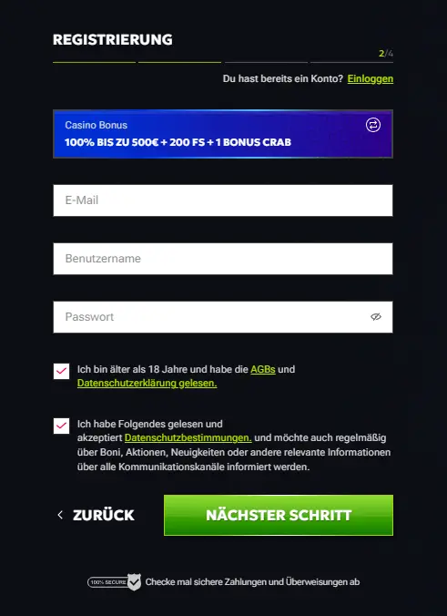 RTBet Registrierung Schritt für Schritt erklärt